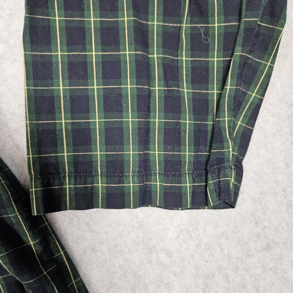 Tommy Hilfiger Men's L/G Plaid Button Down pajamas top Long Sleeve Blue Green - Picture 8 of 8